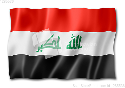 Image of Iraqi flag isolated on white