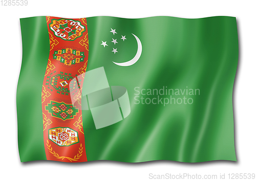 Image of Turkmenistan flag isolated on white