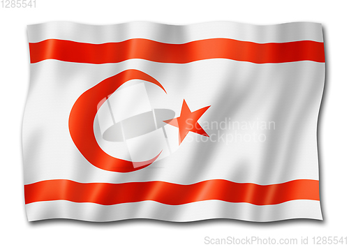 Image of Northern Cyprus flag isolated on white