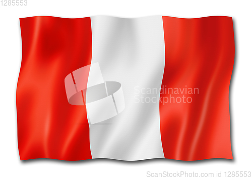 Image of peruvian flag isolated on white