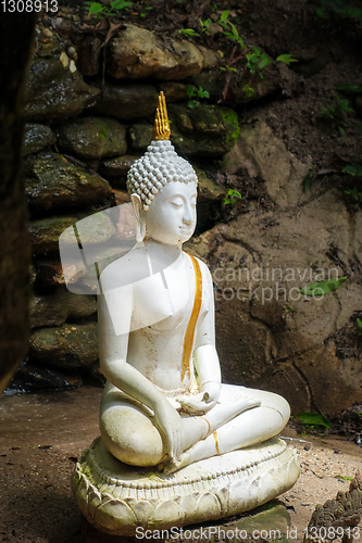 Image of Buddha statue in jungle, Wat Palad, Chiang Mai, Thailand