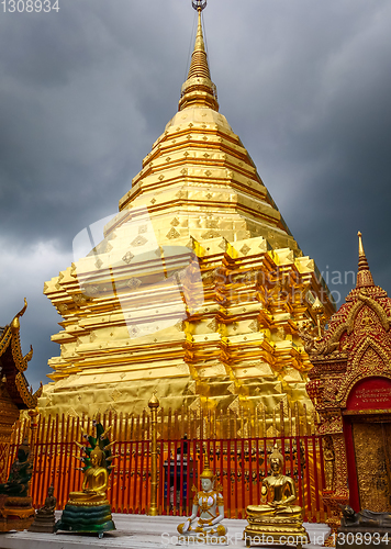 Image of Wat Doi Suthep golden stupa, Chiang Mai, Thailand