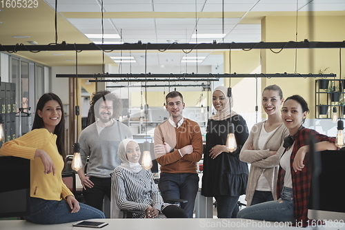 Image of Business team portrait at modern startup office