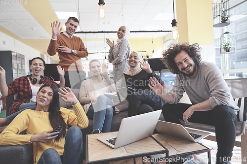 Image of business team celebrating