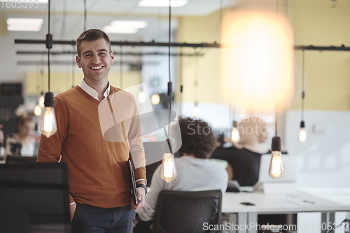 Image of coworking space businessman portrait