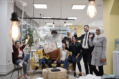 Image of Business team portrait at modern startup office