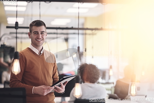 Image of coworking space businessman portrait