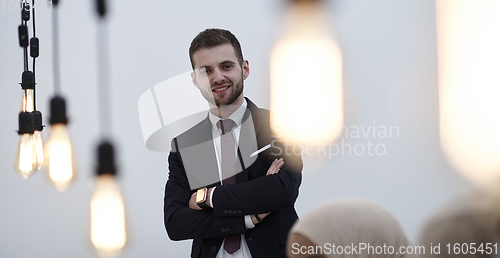 Image of coworking space businessman portrait