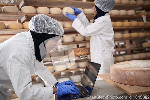 Image of business woman team in local cheese production company