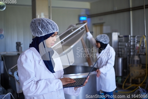 Image of business woman team in local cheese production company