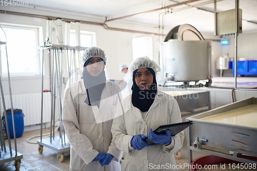 Image of business woman team in local cheese production company