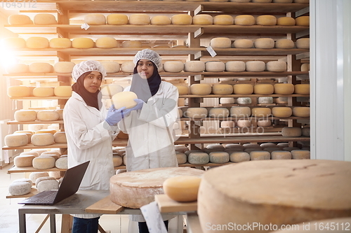 Image of business woman team in local cheese production company