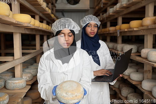 Image of business woman team in local cheese production company