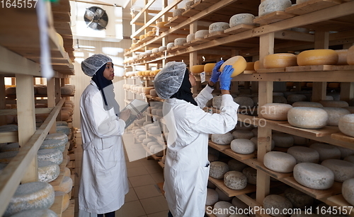 Image of business woman team in local cheese production company