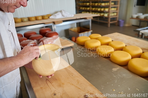 Image of Cheese maker at local production factory