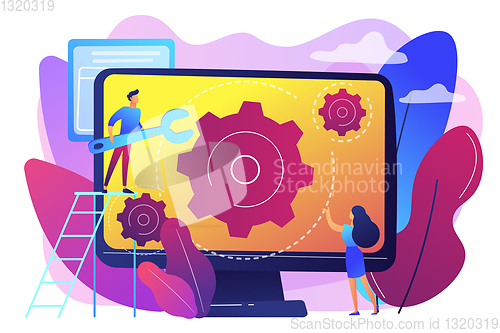 Image of Computer service concept vector illustration.