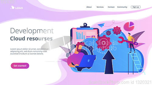 Image of Cloud engineeringconcept landing page.