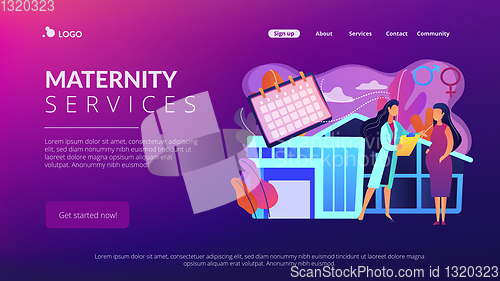 Image of Maternity services concept landing page.