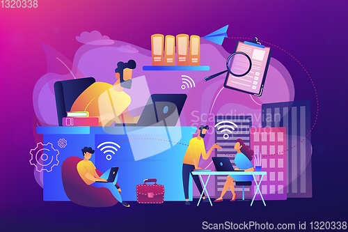 Image of On-demand urban workspace concept vector illustration.