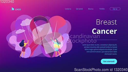 Image of Breast cancer concept landing page.