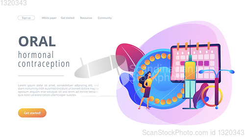 Image of Female contraceptives concept landing page.