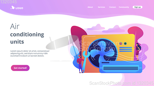 Image of Air conditioning concept landing page.