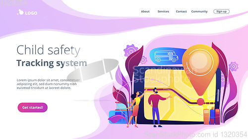 Image of School bus tracking system concept landing page.