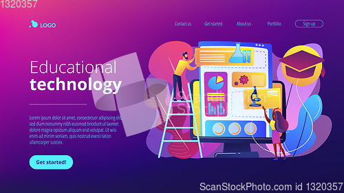 Image of Learning management system concept landing page.