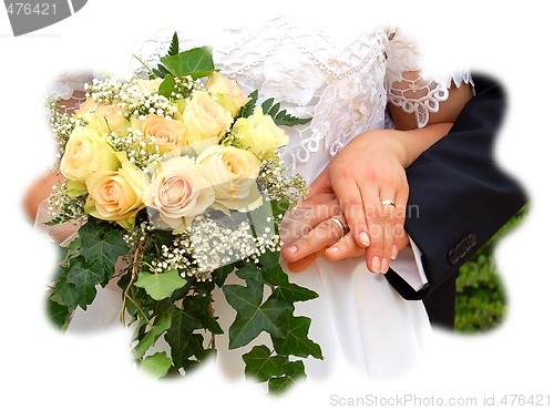 Image of wedding bouqet with hands