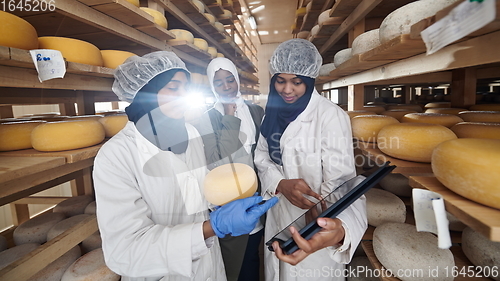 Image of business woman team in local cheese production company