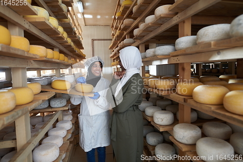 Image of business woman team in local cheese production company