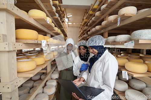 Image of business woman team in local cheese production company