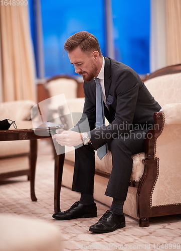 Image of corporate business man portrait at luxury office