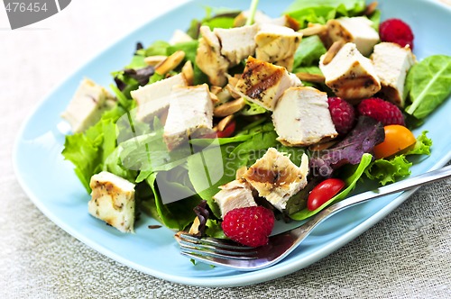 Image of Green salad with grilled chicken