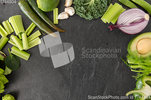 Image of close up of different green vegetables