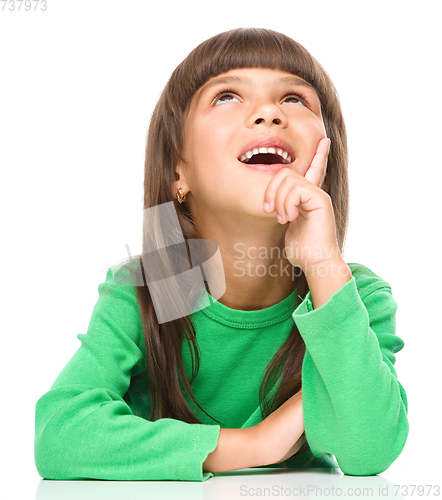 Image of Portrait of a cheerful little girl