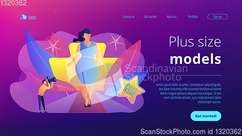 Image of Plus size models concept landing page.