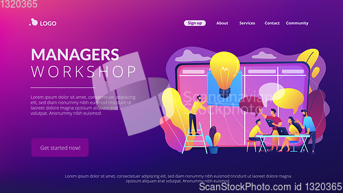 Image of Managers workshop concept landing page.