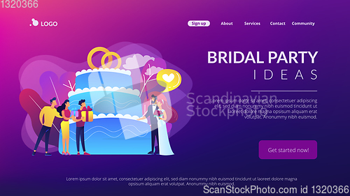 Image of Wedding party concept landing page.