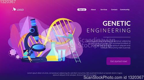 Image of Genetic engineering concept landing page.