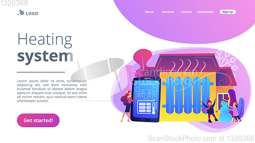 Image of Heating system concept landing page.