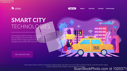 Image of Intelligent transportation system concept landing page.