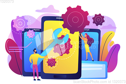 Image of Smartphone repair concept vector illustration.