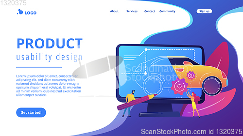 Image of Industrial design concept landing page.