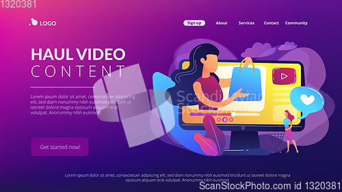 Image of Shopping sprees video concept landing page.