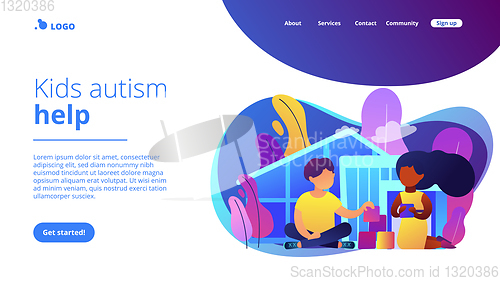 Image of Autism center concept landing page.