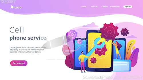 Image of Smartphone repair concept landing page.
