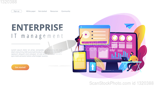 Image of Enterprise IT management concept landing page.