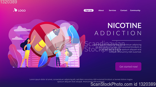 Image of Smoking cigarettes concept landing page.