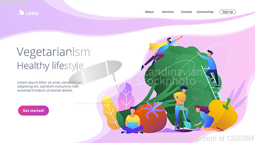Image of Vegetarianism and healthy lifestyle landing page.